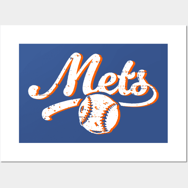 Retro Mets offset Wall Art by Throwzack